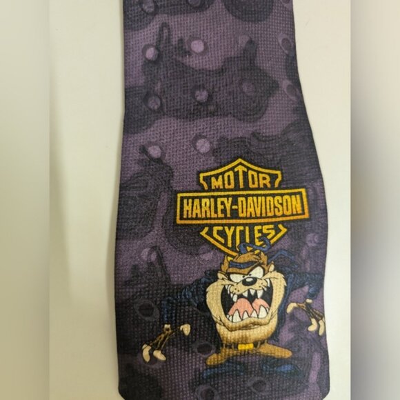 Looney Tunes x Harley Davidson Silk Tazmania Tie - Picture 3 of 9